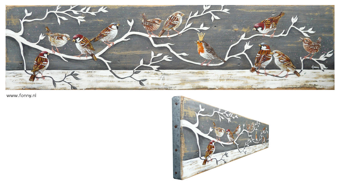 Schilderij vogels op takken 70x140 - online kopen | BESLIST.nl | Lage prijs